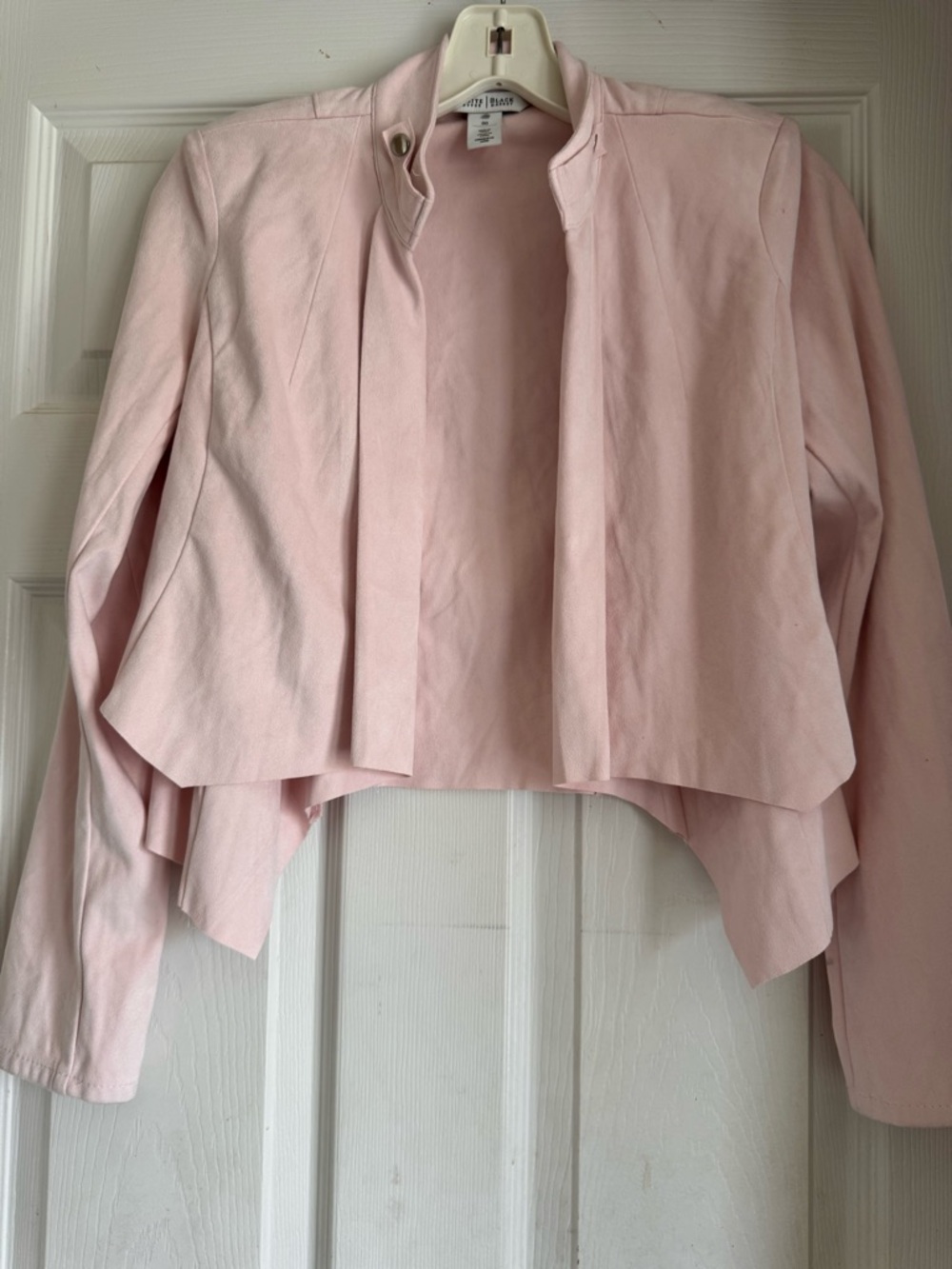 White House Black Market Pale Pink Cropped Open Blazer